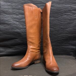Women's Tan Leather Knee-High Boots